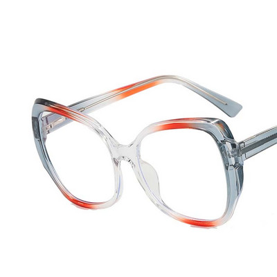 55116 Suure raamiga sinise kiirtevastased arvutiprillid naiste ümmarguse raamiga mänguprillid silmade väsitamise vastu, valgust blokeerivad prillid