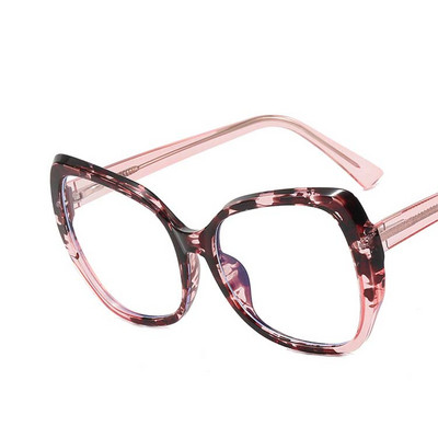 55116 Suure raamiga sinise kiirtevastased arvutiprillid naiste ümmarguse raamiga mänguprillid silmade väsitamise vastu, valgust blokeerivad prillid