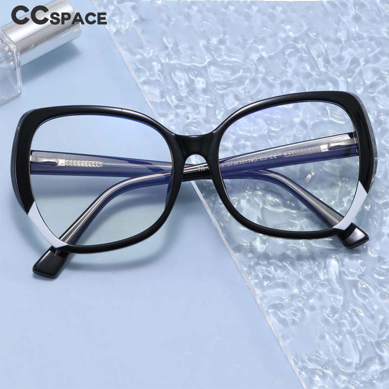 55116 Suure raamiga sinise kiirtevastased arvutiprillid naiste ümmarguse raamiga mänguprillid silmade väsitamise vastu, valgust blokeerivad prillid