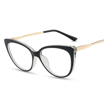 Нови очила с котешки очи Дамски ретро очила против синя светлина Прозрачни лещи Модни рамки за очила Ретро TR90 Метални очила