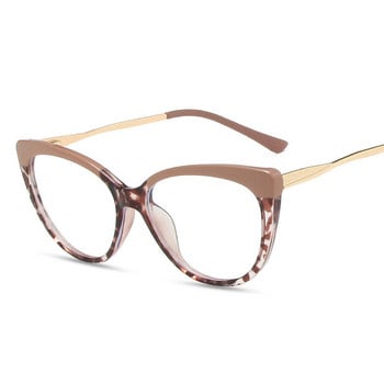 Нови очила с котешки очи Дамски ретро очила против синя светлина Прозрачни лещи Модни рамки за очила Ретро TR90 Метални очила