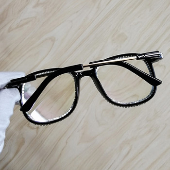 Нова мода Diamond Anti Blue Ray Дамски висококачествени кристали Рамка за очила Радиационна защита Декорация Очила