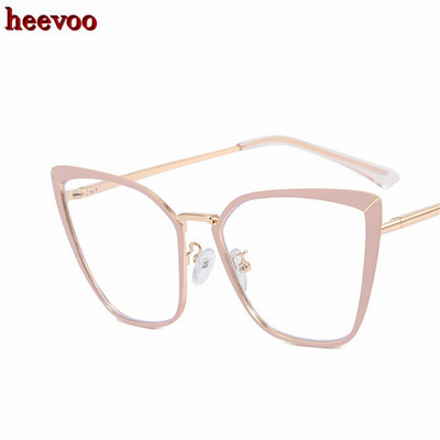 Luxus macskaszem szemüveg keret Női tervezői napszemüveg Cateye fém szemüveg keret Számítógépes szemüveg Divat optikai szemüveg