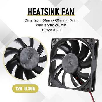 12V 3 Pin CPU Fan Heatsink Cooler Heatsink Fan for PC 80X80x15mm