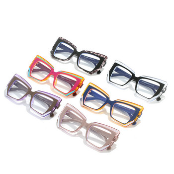 Популярна неправилна рамка за очила с котешко око Дамски луксозни дизайнерски цветни очила Прозрачни очила против синя светлина Оптична дамска рамка