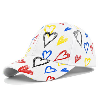 Двойка, мъжка и дамска бейзболна шапка с бродирано лого на любовта, пълна щампована любов, ежедневна дишаща модерна модна фотография