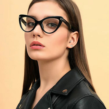 Модни големи рамки за очила с котешко око Дамски оптични компютърни очила против синя светлина за мъже 2023 г. Нови модерни големи очила