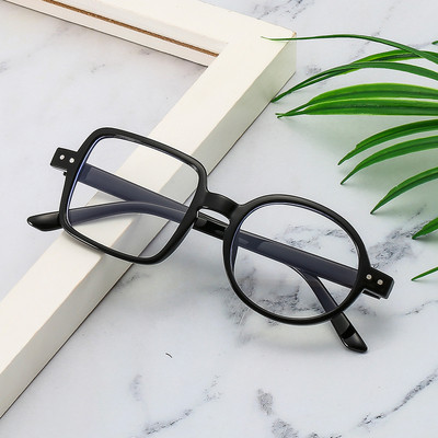 Διαφανή γυαλιά υπολογιστή μισό κύκλο μισό τετράγωνο Οπτικά γυαλιά γυαλιών γυαλιών μόδας Στρογγυλά γυαλιά Σκελετός Γυναικεία Άντρες Διαφανής