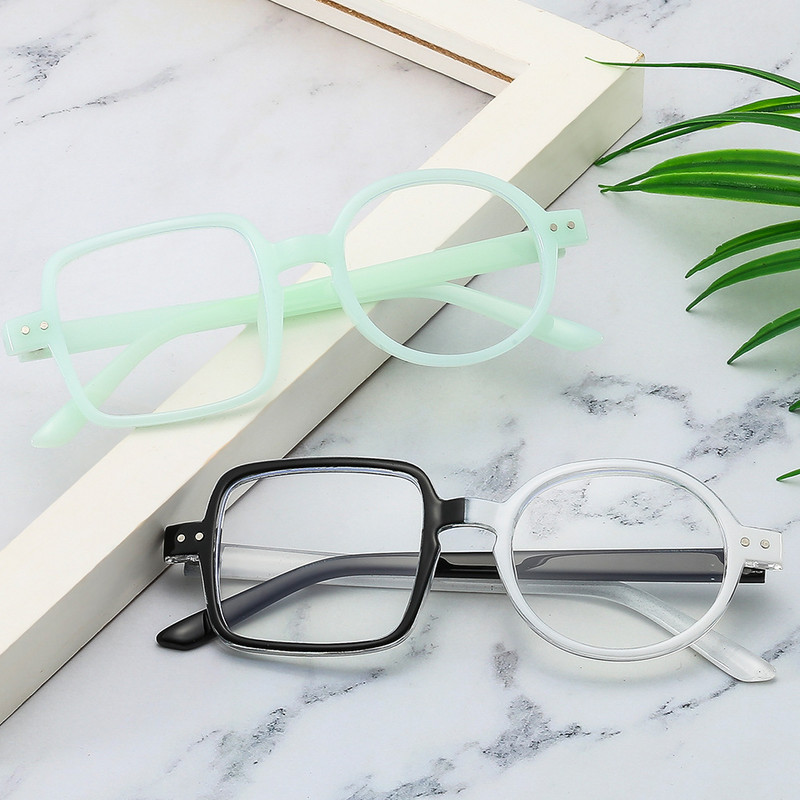 Ochelari transparenți pentru computer Ochelari de vedere cu o jumătate de cerc o jumătate de pătrat Ochelari de vedere rotunzi de modă Ochelari rotunzi de modă Femei Bărbați Transparenti