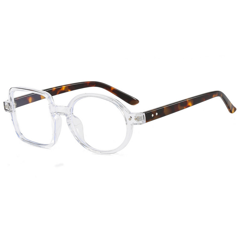 Ochelari transparenți pentru computer Ochelari de vedere cu o jumătate de cerc o jumătate de pătrat Ochelari de vedere rotunzi de modă Ochelari rotunzi de modă Femei Bărbați Transparenti