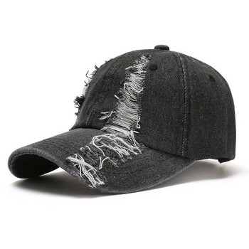 Лятна дамска ежедневна изпрана памучна скъсана бейзболна шапка Европейски стил Вталена шапка за възрастни Шапка на татко Шапка със закопчалки Gorros Hip Hop