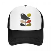 Individualizuota „Orla Kiely“ stiebo ir paukščių beisbolo kepurė vyrams, moterims reguliuojama skandinaviško stiliaus „Trucker Hat“ gatvės apranga