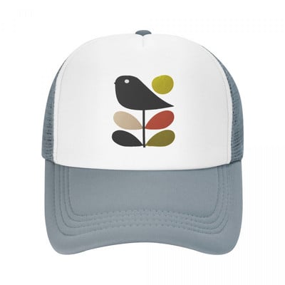 Individualizuota „Orla Kiely“ stiebo ir paukščių beisbolo kepurė vyrams, moterims reguliuojama skandinaviško stiliaus „Trucker Hat“ gatvės apranga