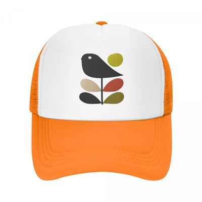 Individualizuota „Orla Kiely“ stiebo ir paukščių beisbolo kepurė vyrams, moterims reguliuojama skandinaviško stiliaus „Trucker Hat“ gatvės apranga