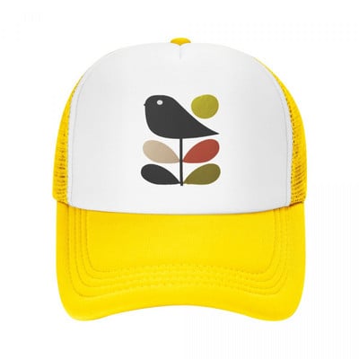 Individualizuota „Orla Kiely“ stiebo ir paukščių beisbolo kepurė vyrams, moterims reguliuojama skandinaviško stiliaus „Trucker Hat“ gatvės apranga