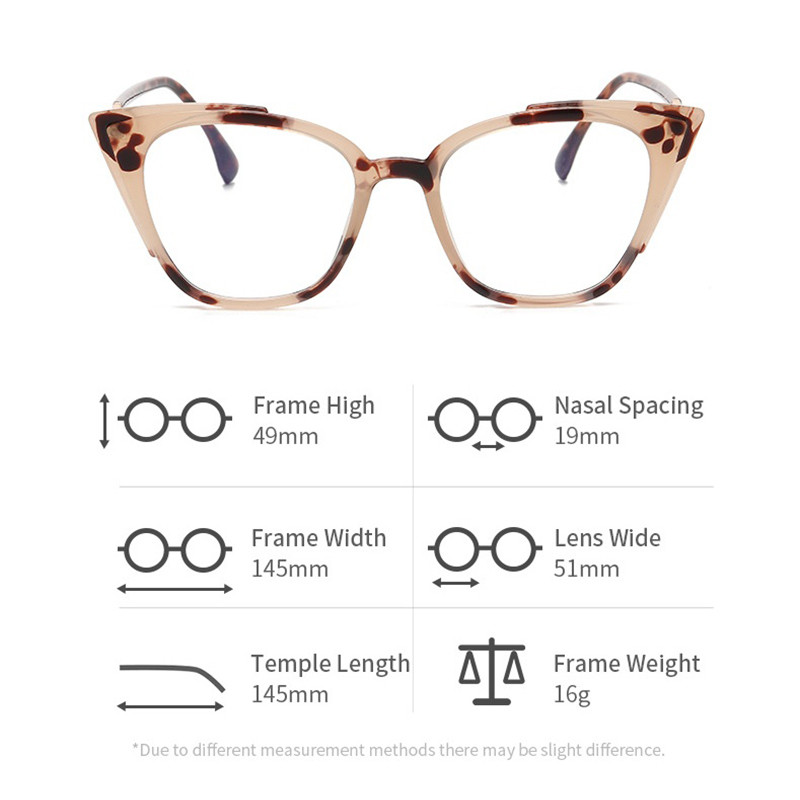 Mood läbipaistev kassisilm naiste prilliraamid metallist trendikas TR90 sinise valguse vastane kassisilm prilliraam läbipaistev prill