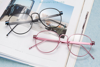 Νέος σκελετός πιλοτικών γυαλιών Επωνυμία σχεδιαστής Γυναικεία μεταλλικά οπτικά κλασικά γυαλιά οράσεως Clear Transparent Lens Στρογγυλά γυαλιά