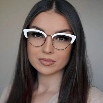 2023 Anti Blue Light Γυαλιά Γυναικεία Metal Trend Cat Eye Half Frame Eyeglasses Frames for Female Eye Glass Frame Χονδρική