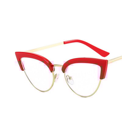 2023 Anti Blue Light Prillid Naistele Metallist Trend Cat Eye Poolraamiga prilliraamid Naiste Silmade Klaasiraamide Hulgimüük