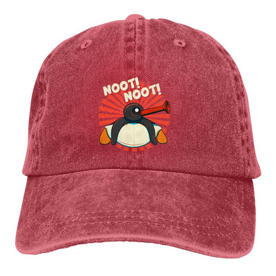 Grynos spalvos tėčio kepurės Vintažinės retro spalvos moteriškos kepuraitės nuo saulės beisbolo kepuraitės Noot Pingu Pinga Penguin TV su viršūne