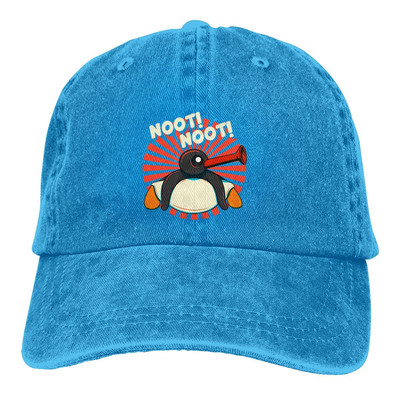Grynos spalvos tėčio kepurės Vintažinės retro spalvos moteriškos kepuraitės nuo saulės beisbolo kepuraitės Noot Pingu Pinga Penguin TV su viršūne