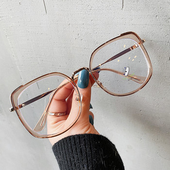 Μόδα τετράγωνα γυαλιά Γυναικεία διαφανή αντι μπλε φως Γυαλιά υπολογιστή Clear Lens Retro Big Frame Leopard γυαλιά