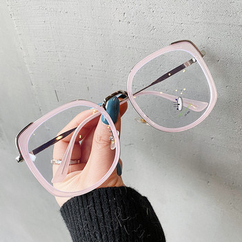 Μόδα τετράγωνα γυαλιά Γυναικεία διαφανή αντι μπλε φως Γυαλιά υπολογιστή Clear Lens Retro Big Frame Leopard γυαλιά
