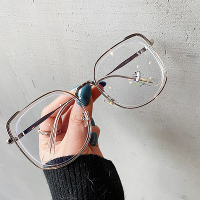 Mood, ruudukujulised prillid, naised, läbipaistvad sinise valgusevastased arvutiprillid, läbipaistvad objektiivid, retro-suure raamiga leopardprillid