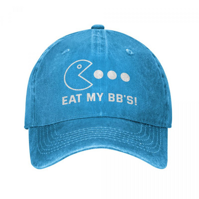 Eat My BB`s beisbolo kepurės Retro Distressed Denim Snapback Hat Unisex Style Treniruotės lauke Reguliuojamas tinkamas kepurės kepuraitė
