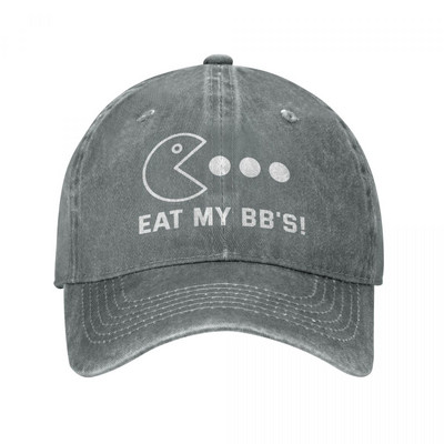 Eat My BB`s beisbolo kepurės Retro Distressed Denim Snapback Hat Unisex Style Treniruotės lauke Reguliuojamas tinkamas kepurės kepuraitė