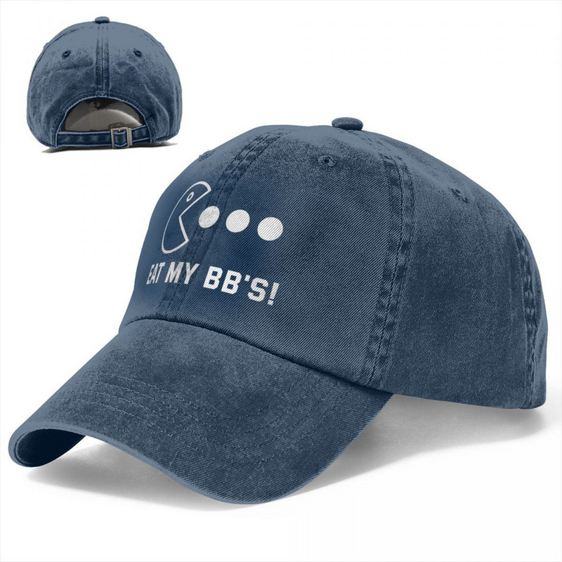 Eat My BB`s beisbolo kepurės Retro Distressed Denim Snapback Hat Unisex Style Treniruotės lauke Reguliuojamas tinkamas kepurės kepuraitė