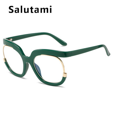 Prevelike četvrtaste dugine anti-plave svjetleće naočale za žene Vintage zeleni okvir za računalne naočale Ženske nijanse Gafas De Sol