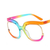 Rainbow Frame Fashion Ρετρό Στρογγυλά Anti Blue Light Γυναικεία Γυαλιά Vintage Oversized Πολύχρωμα Γυαλιά Οράσεως Clear