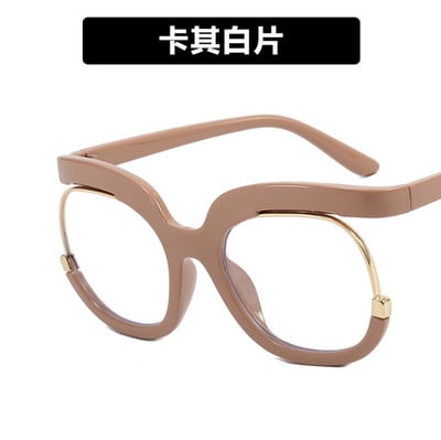 Rainbow Frame Fashion Ρετρό Στρογγυλά Anti Blue Light Γυναικεία Γυαλιά Vintage Oversized Πολύχρωμα Γυαλιά Οράσεως Clear
