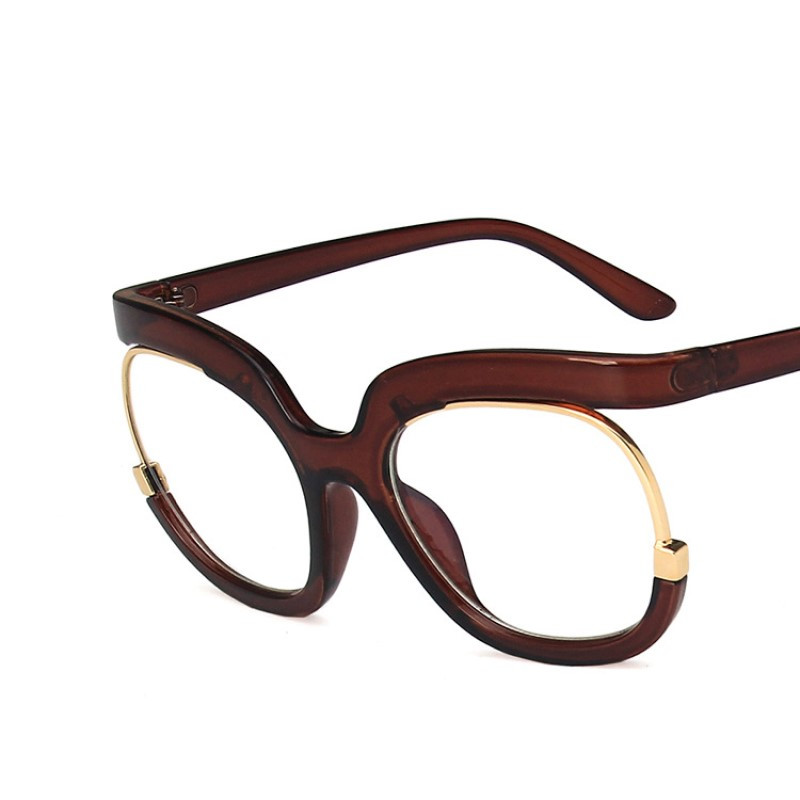 Rainbow Frame Fashion Ρετρό Στρογγυλά Anti Blue Light Γυναικεία Γυαλιά Vintage Oversized Πολύχρωμα Γυαλιά Οράσεως Clear