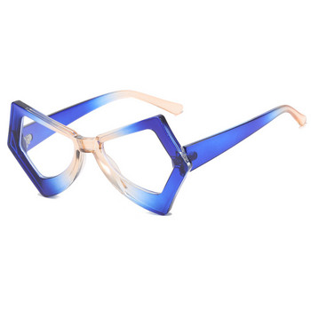 Очила против синя светлина Дамски неправилни големи рамки, плоски огледални очила с котешко око 2023 г. Нови рамки за очила с пеперуди за жени