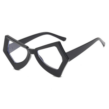 Очила против синя светлина Дамски неправилни големи рамки, плоски огледални очила с котешко око 2023 г. Нови рамки за очила с пеперуди за жени