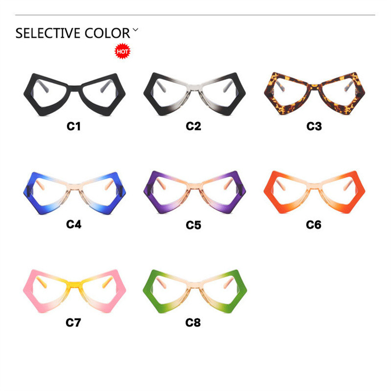 Anti Blue Light Γυαλιά Γυναικεία Ακανόνιστος Μεγάλος Σκελετός Flat Mirror Γυαλιά Cat Eye 2023 Νέοι σκελετοί γυαλιών πεταλούδας για γυναίκες
