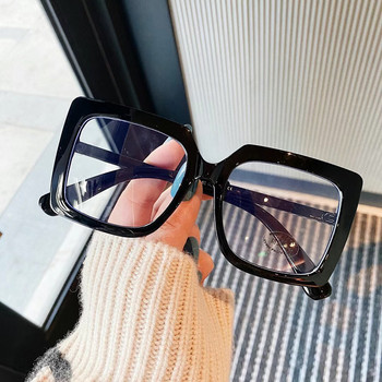 Нови квадратни очила, женски ретро очила против синя светлина, модни очила с голяма рамка, прозрачни прозрачни лещи, ретро очила