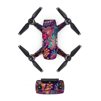 Trend Style Decal PVC Skin Sticker за DJI Spark Drone + дистанционни управления + 3 батерии Защитно фолио Капак