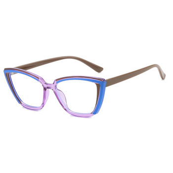 Ретро триъгълна рамка за очила с котешко око Плоско огледало 2023 Нови очила TR90 против синя светлина Рамки за женски очила на едро