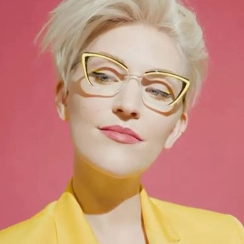 Retro trokutasti okvir za naočale s mačjim okom, ravno ogledalo 2023, nove TR90 naočale protiv plave svjetlosti, okviri za ženske naočale, veleprodaja