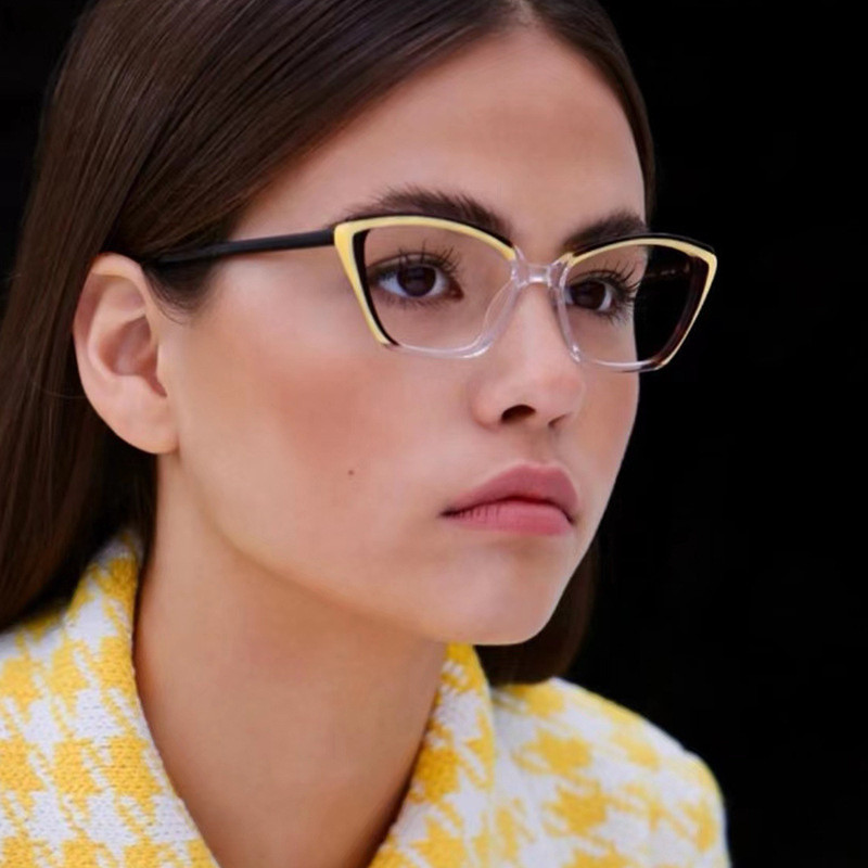 Retro trokutasti okvir za naočale s mačjim okom, ravno ogledalo 2023, nove TR90 naočale protiv plave svjetlosti, okviri za ženske naočale, veleprodaja