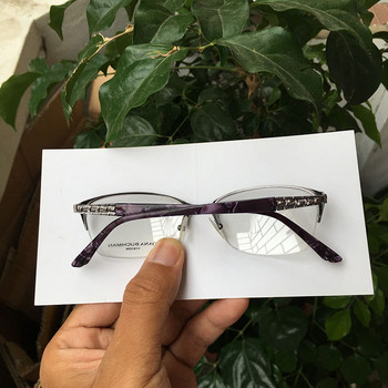 Дамски метални рамки за очила с половин джанта Пружинна панта Късогледство/Четене/Прогресивно