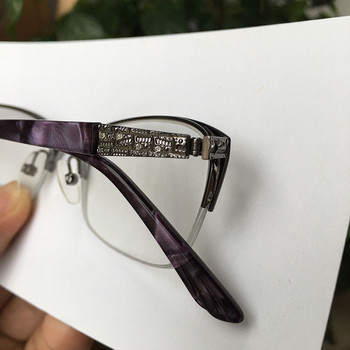 Дамски метални рамки за очила с половин джанта Пружинна панта Късогледство/Четене/Прогресивно