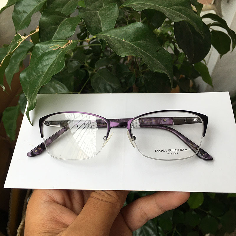 Rame de ochelari de metal cu jumătate de margine pentru femei Balamă cu arc Miopie/Lectură/Progresivă