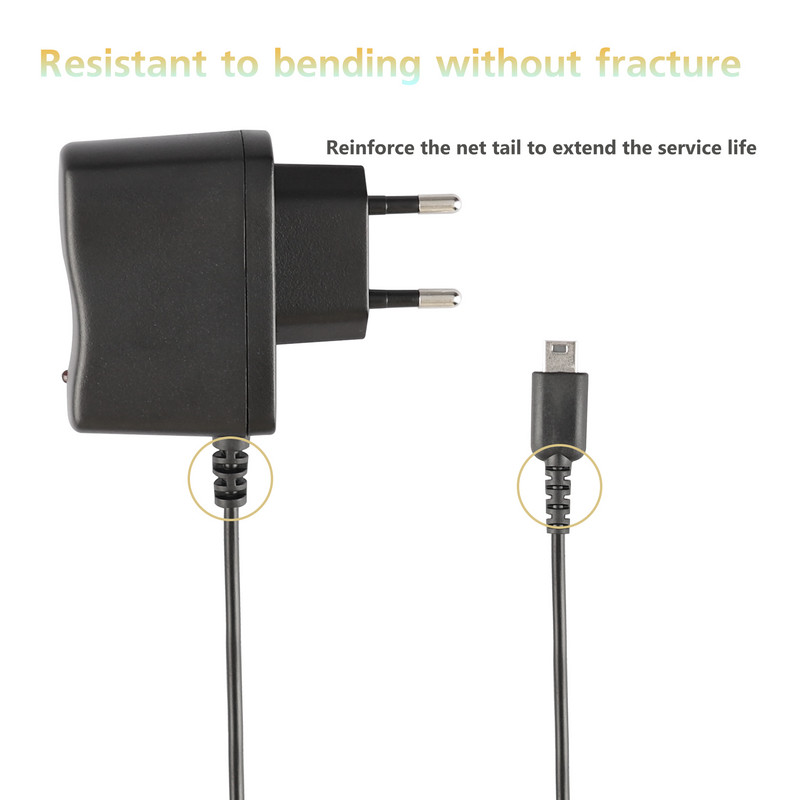 DS Lite laadija, vahelduvvooluadapter Nintendo DS Lite süsteemidele toitelaadija, seinareisilaadija toitejuhtme laadimiskaabel 5,2 V 450 mA
