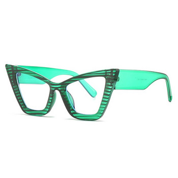 Винтидж извънгабаритни квадратни анти-сини светли очила за жени Нова мода Котешко око Прозрачни компютърни очила Женски нюанси