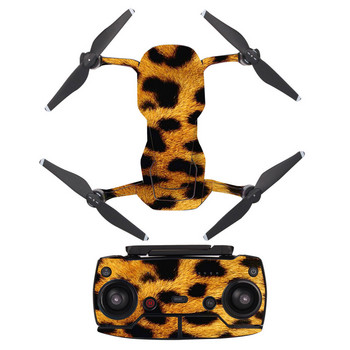 Стикер с леопардов принт Винилов стикер за кожа за DJI Mavic Air Drone + дистанционни управления + 3 батерии, защитно фолио, капак
