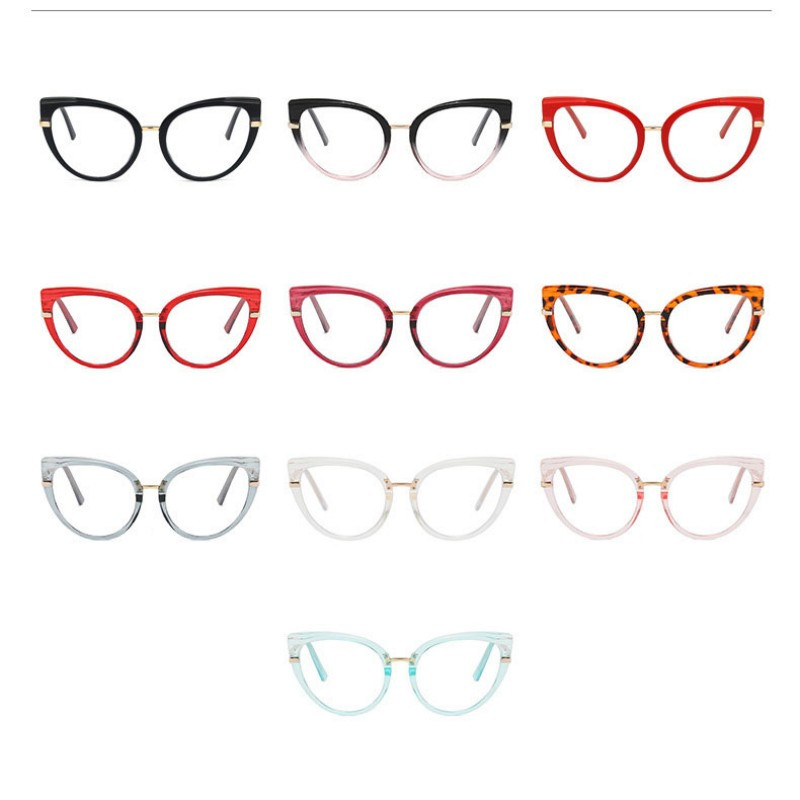 Cat Eye 2023 uued TR90 Anti Blue Light prillid naistele Retro raamiga prilliraamid meestele